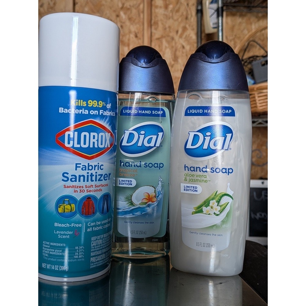 3 PC lot of Dial & Clorox fabric cleaners & hand soaps NEW *LIMITED EDITION HTF*